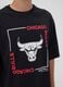 Black pure cotton T-shirt with Chicago Bulls print_2