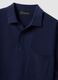 Blue pure cotton polo shirt with chest pocket, regular fit_5