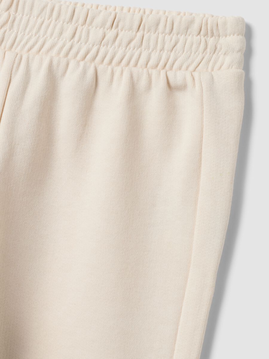 Pantaloni jogger bianchi in puro cotone per bimba_2