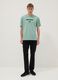Green pure cotton One Piece slogan T-shirt, relaxed fit_1