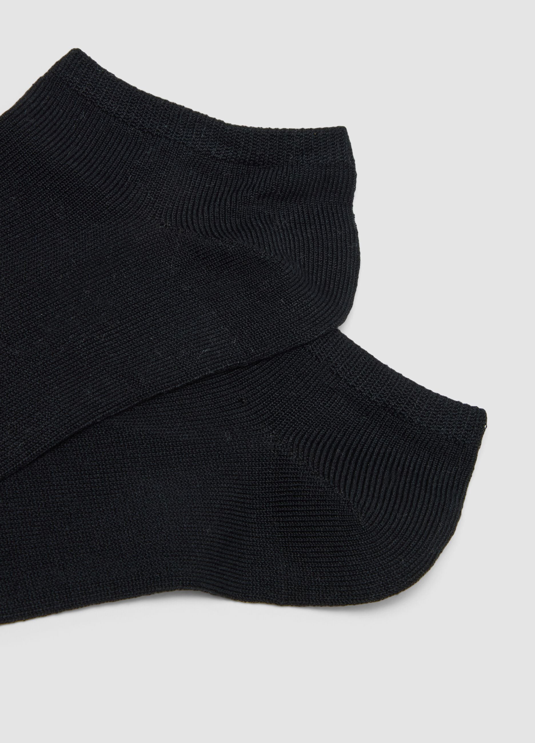 3er-Pack schwarze Sport-Kn&ouml;chelsocken aus Bio-Baumwolle