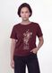 Red pure cotton T-shirt with floral print, regular fit_1