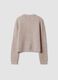 Beiger Rundhals-Cardigan aus elastischer Wolle und Alpaka, Regular Fit_5