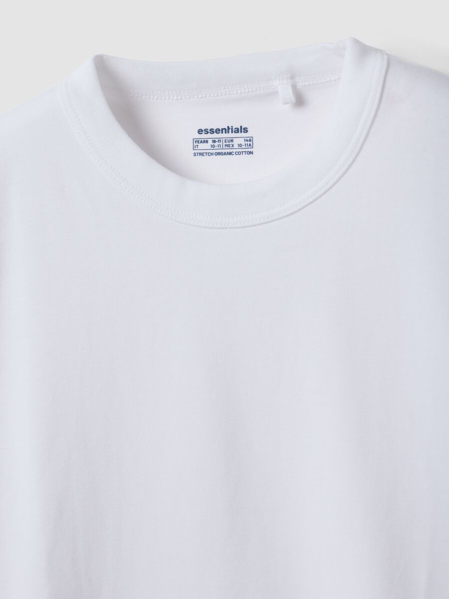 White regular-fit stretch organic cotton T-shirt for boys_2
