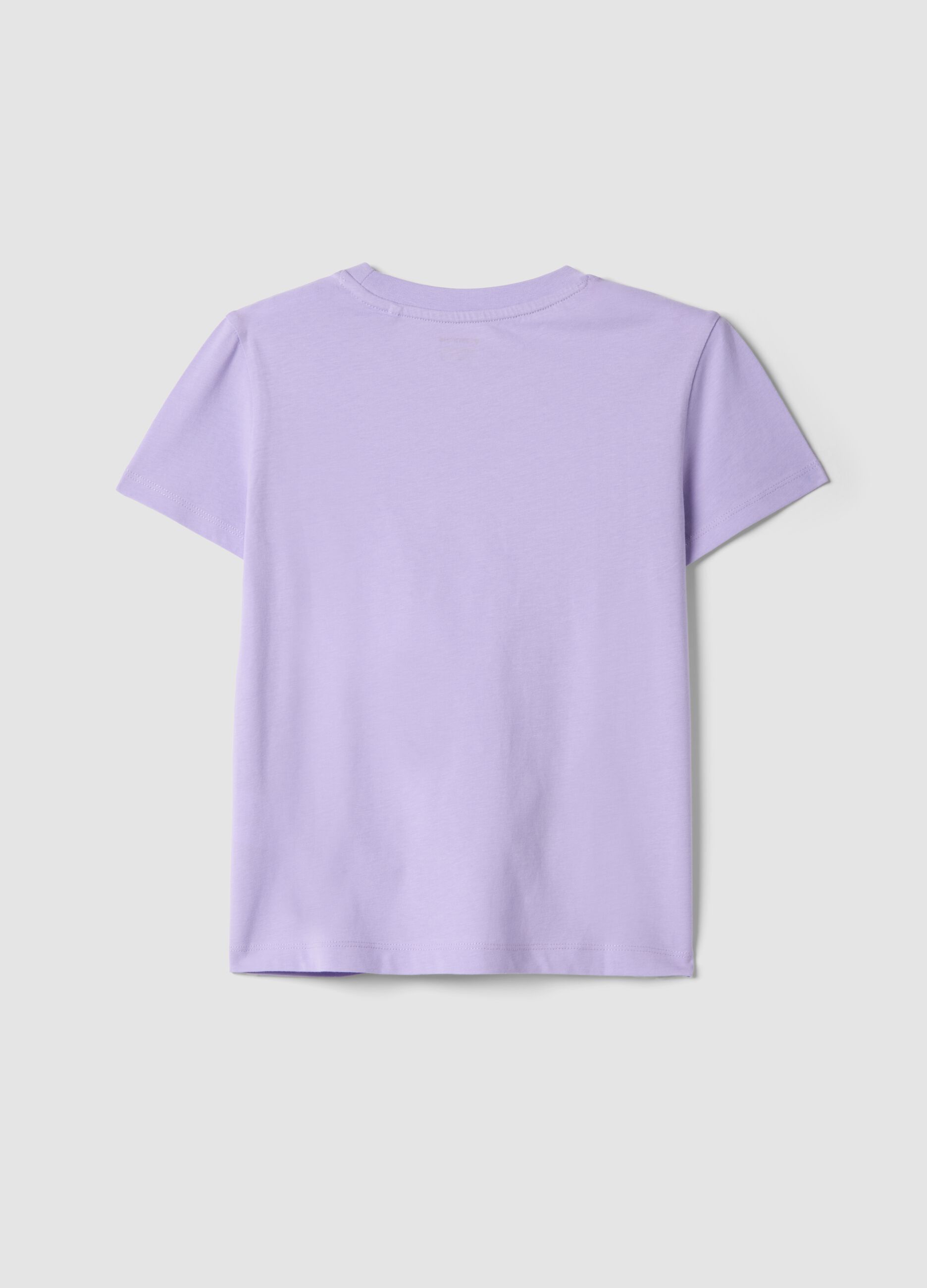 T-shirt roxa de algod&atilde;o puro para rapariga, corte regular