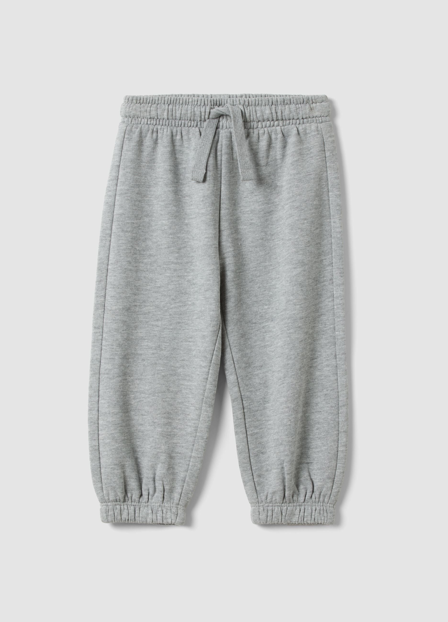 Grey marl jogger trousers in pure organic cotton