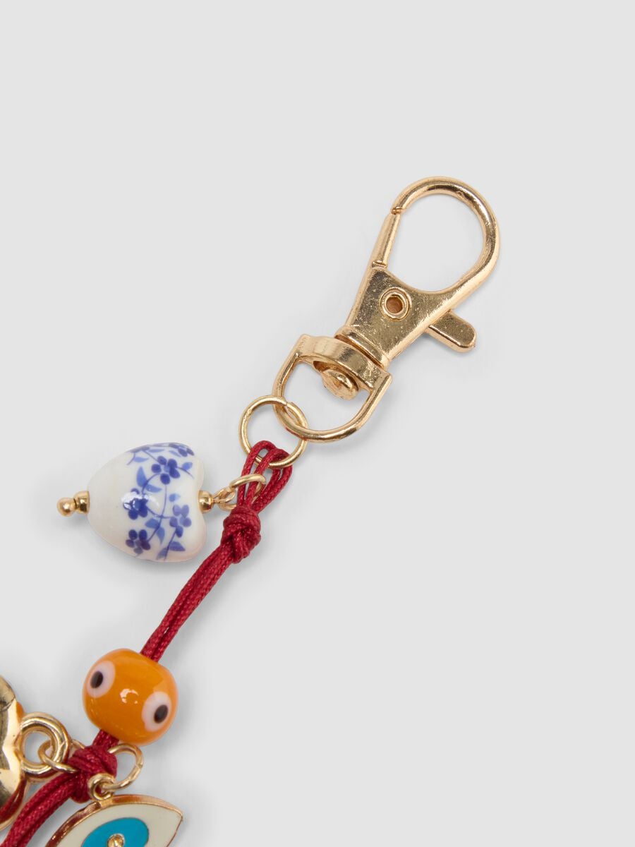 Multicolour keyring pendant with decorative charms_2