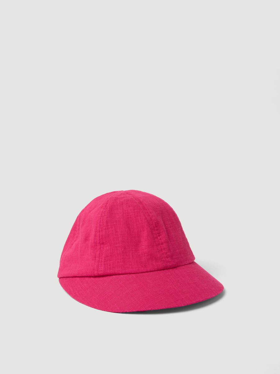 Pink pure cotton cap with peak_0