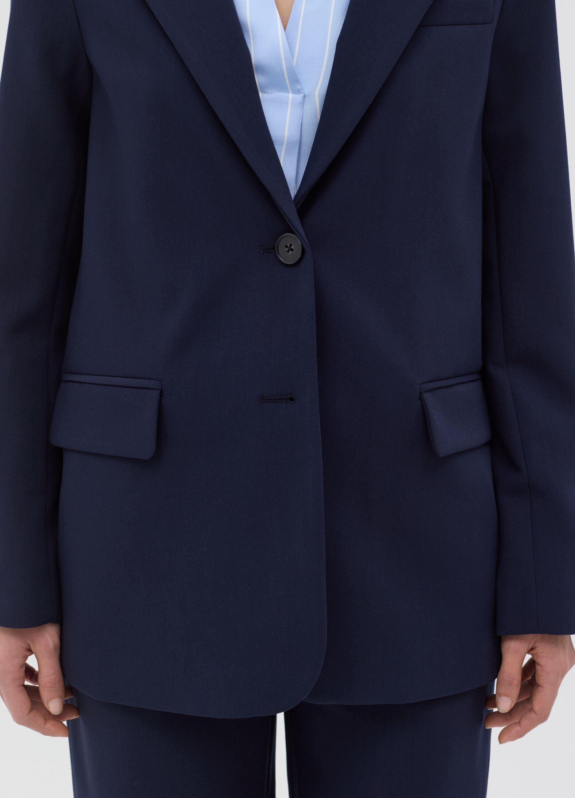 Stretch single-breasted blazer