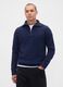 Herren-Blauer Baumwollmischpullover_0