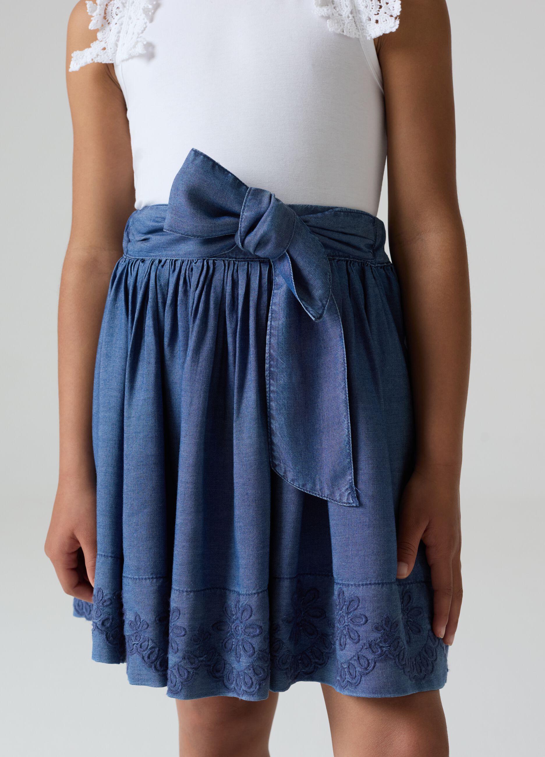 Skirt in TENCEL™ Lyocell with embroidery