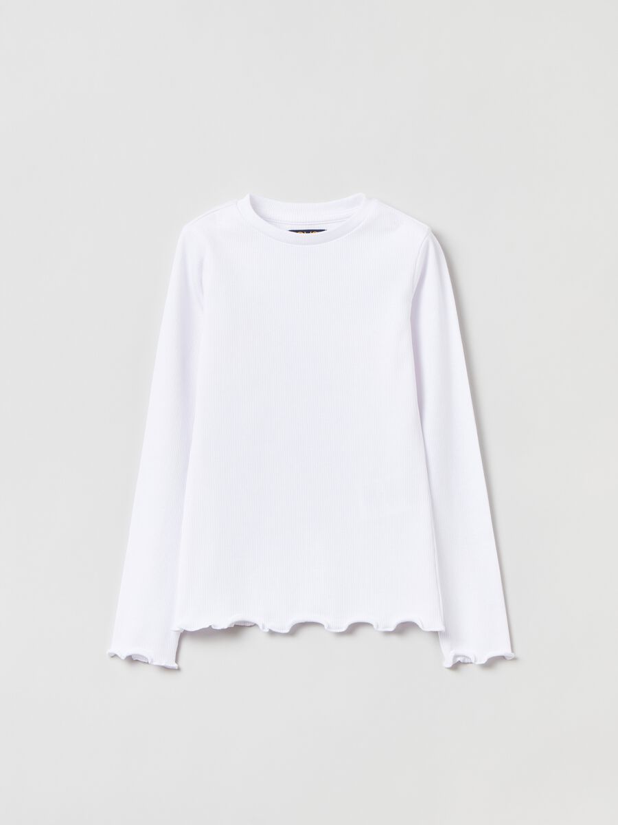 T-shirt with long ribbed sleeves_0