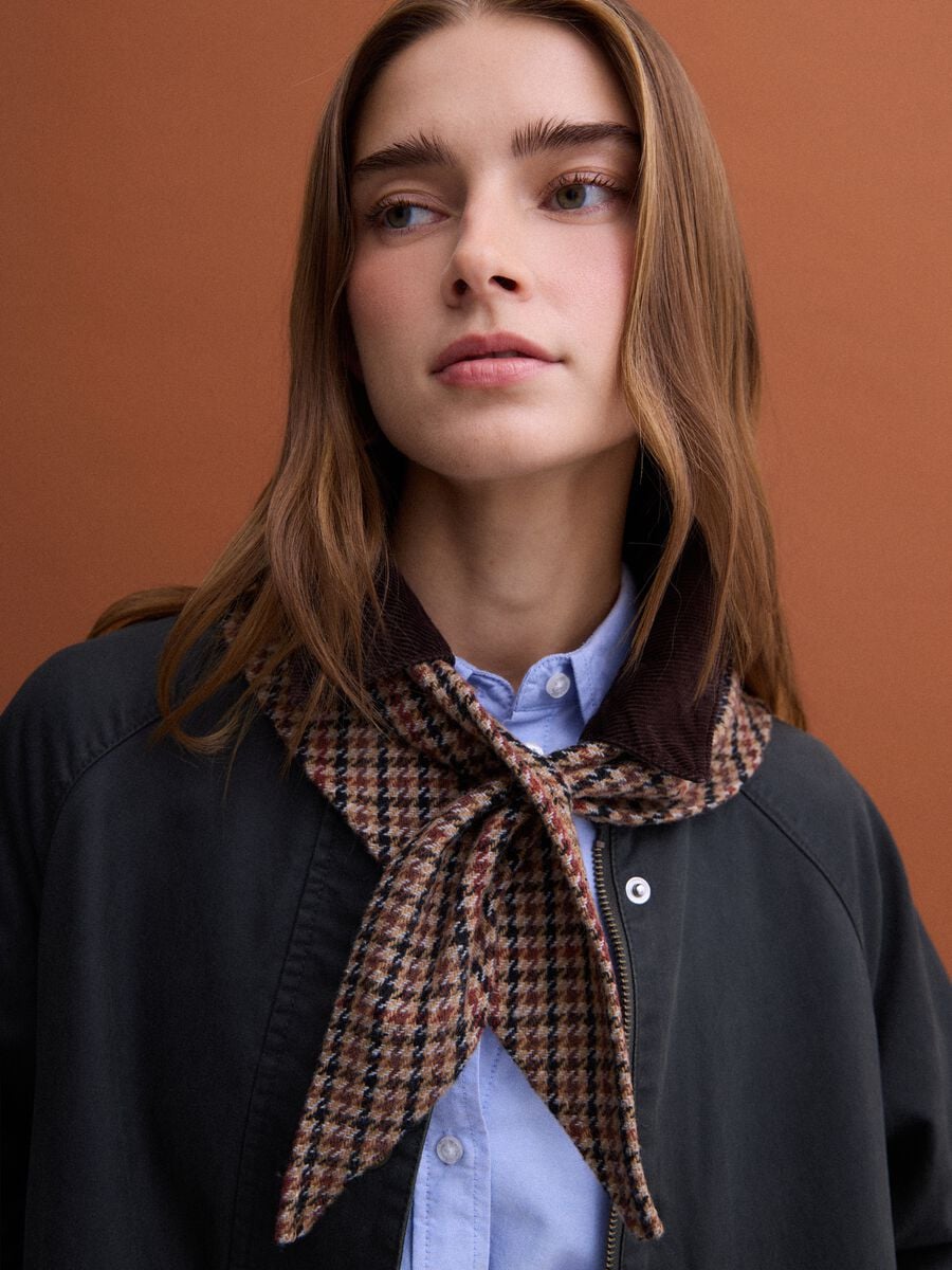 Green cotton-blend parka with velvet collar_1