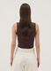 Brown cropped stretch-cotton tank top_3