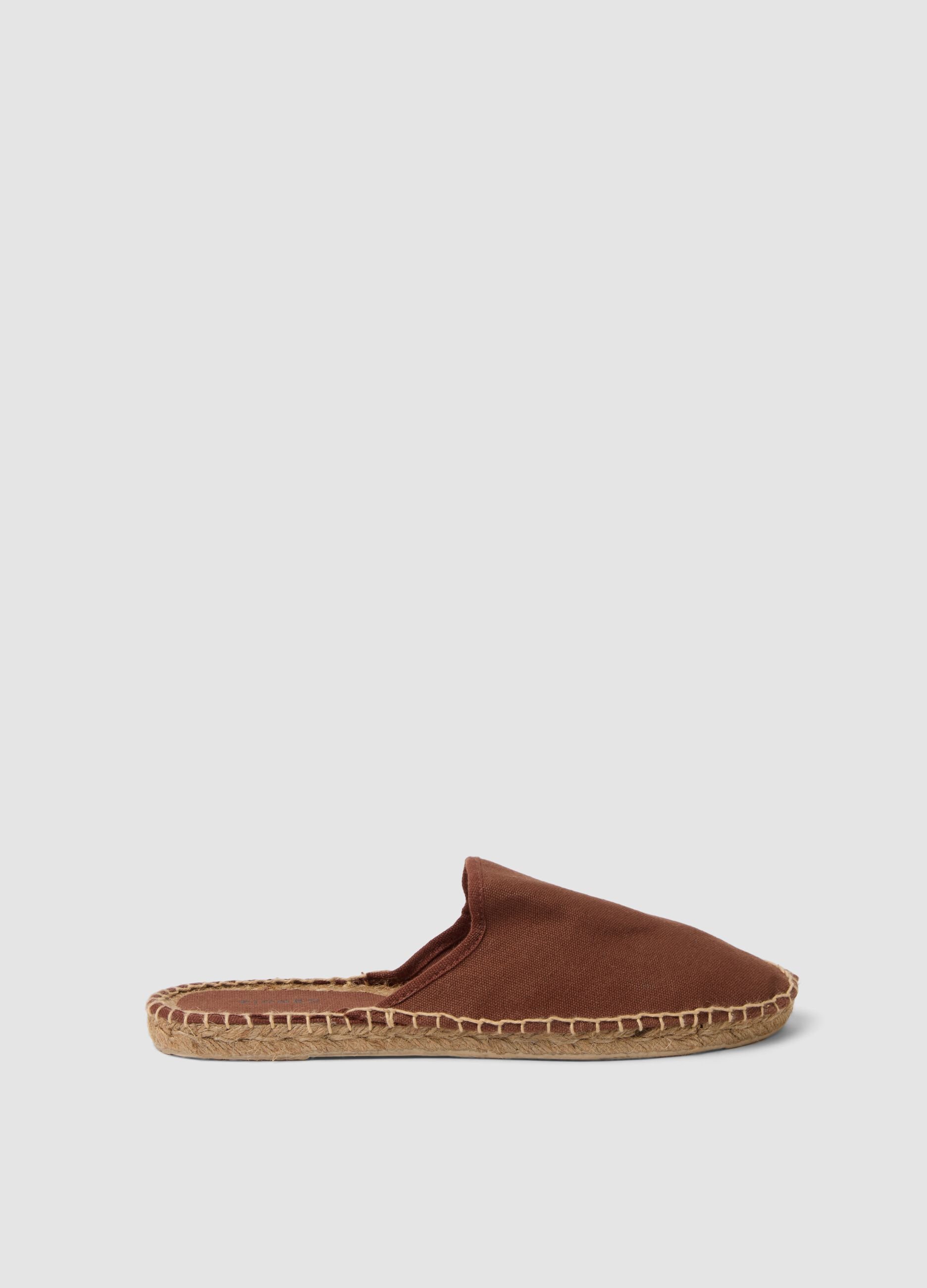 Brown espadrille-style sandals