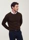 Brown crew-neck jumper in viscose blend, regular fit_1