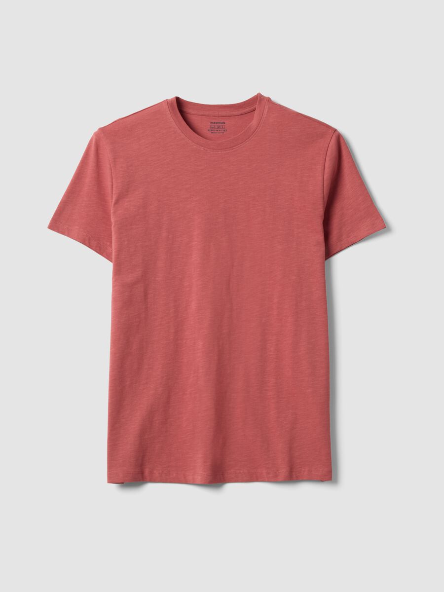 Pink pure cotton regular-fit short-sleeve T-shirt_0
