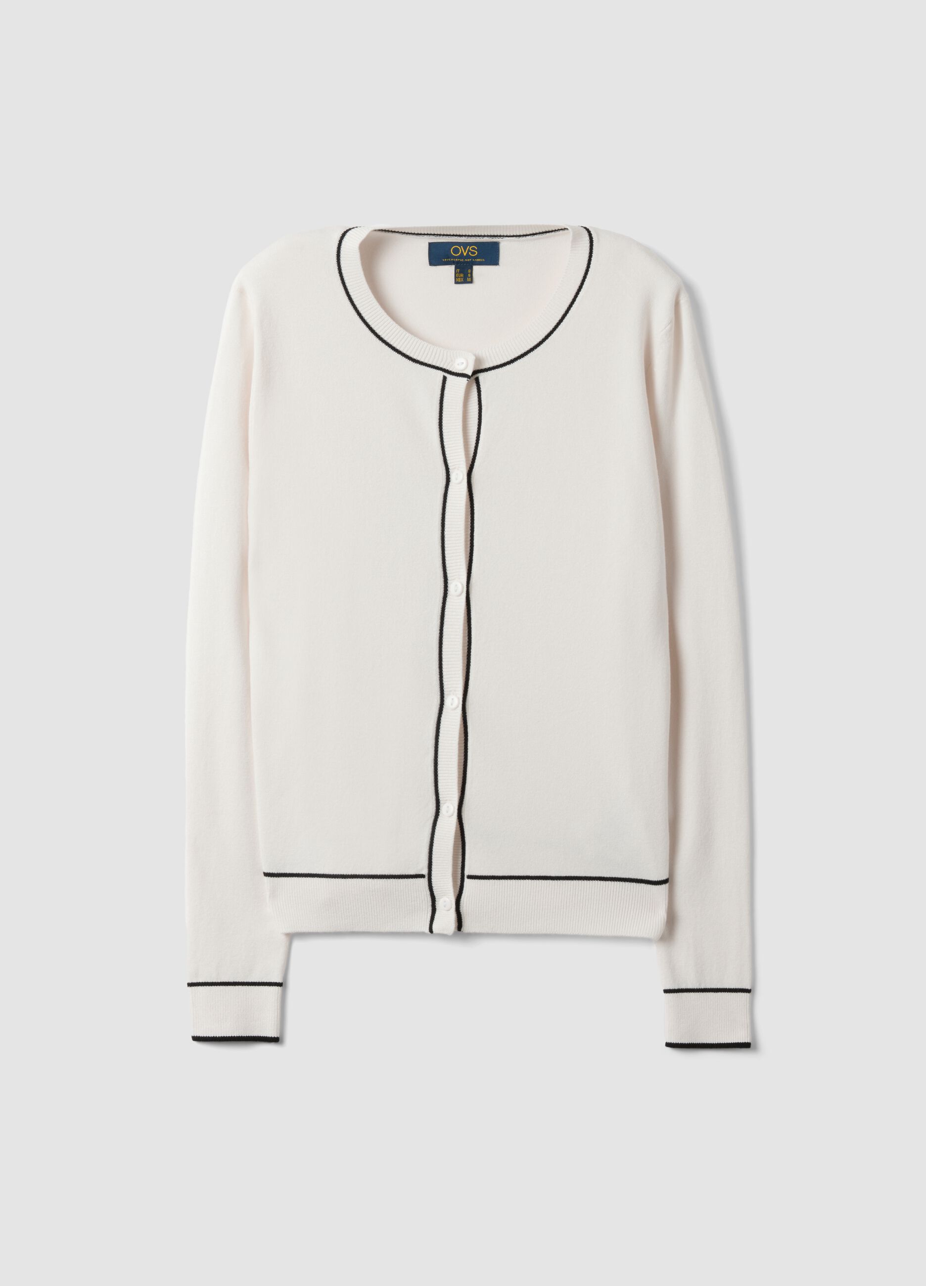 White stretch viscose regular-fit cardigan