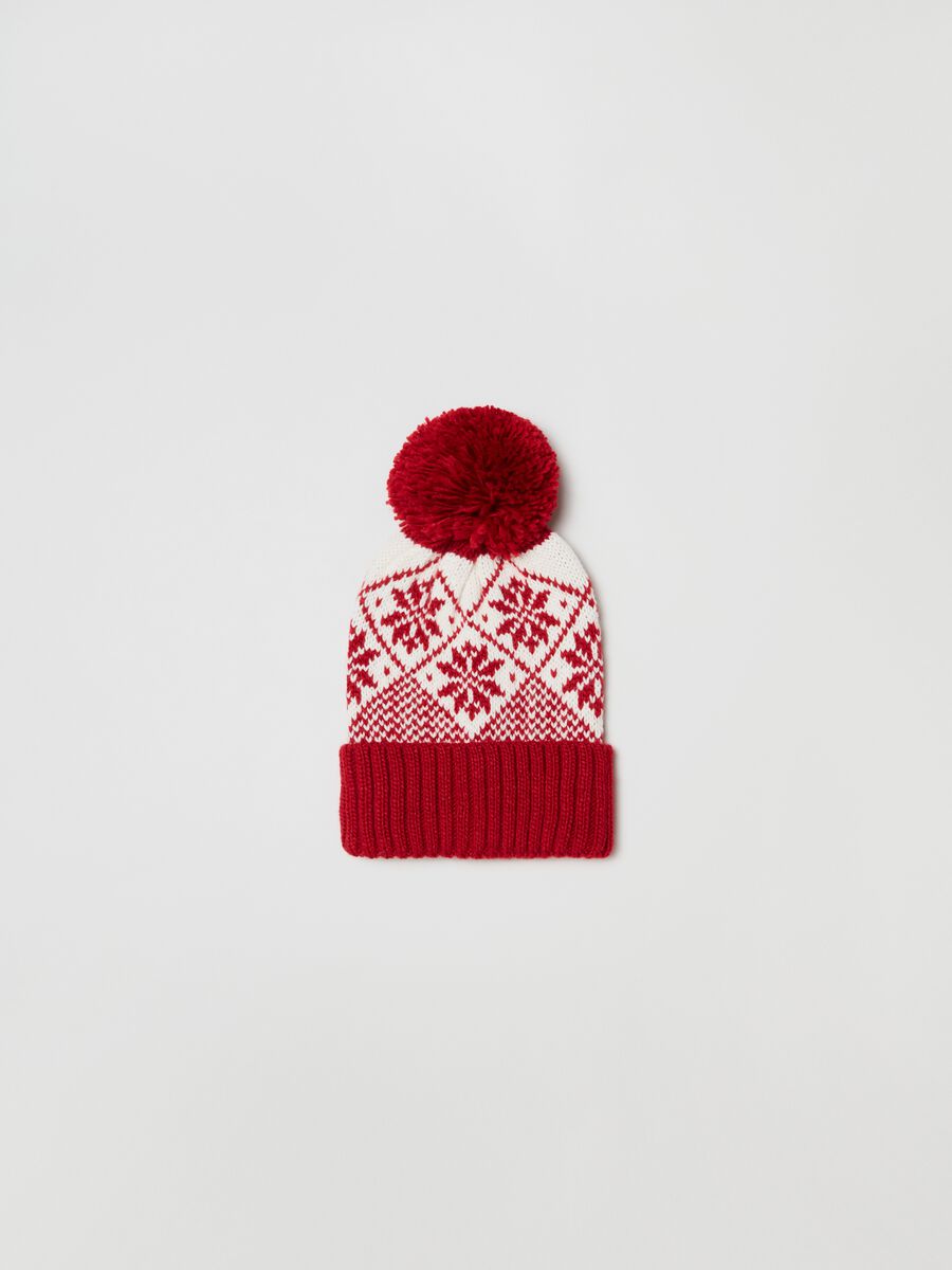 Bobble hat with Norwegian design_0