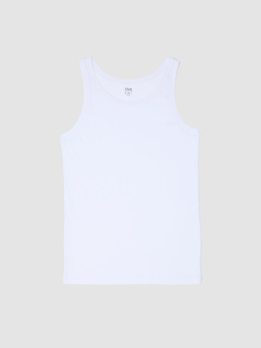 Camiseta de tirantes blanca de algod&oacute;n Supima puro, corte regular_0