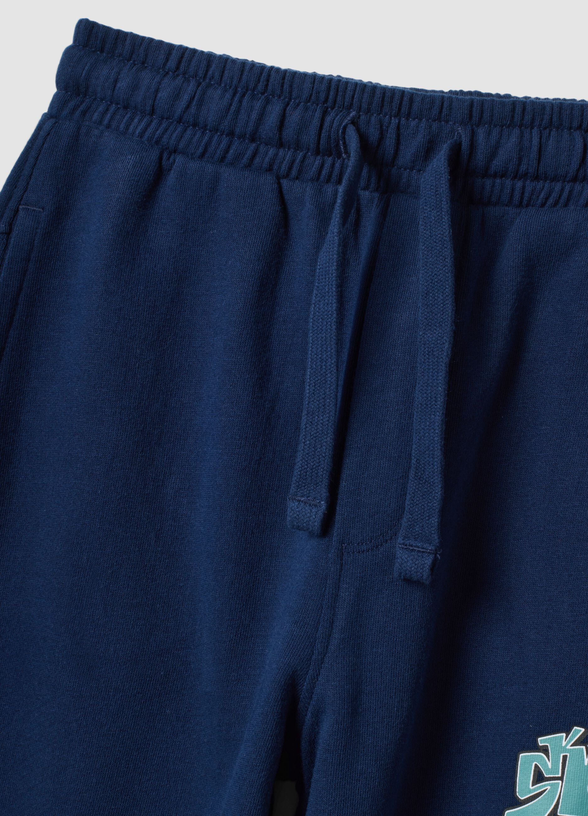Blaue Jogginghose aus reiner Baumwolle