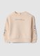 Pink organic cotton sweatshirt with floral embroidery, oversized fit_0