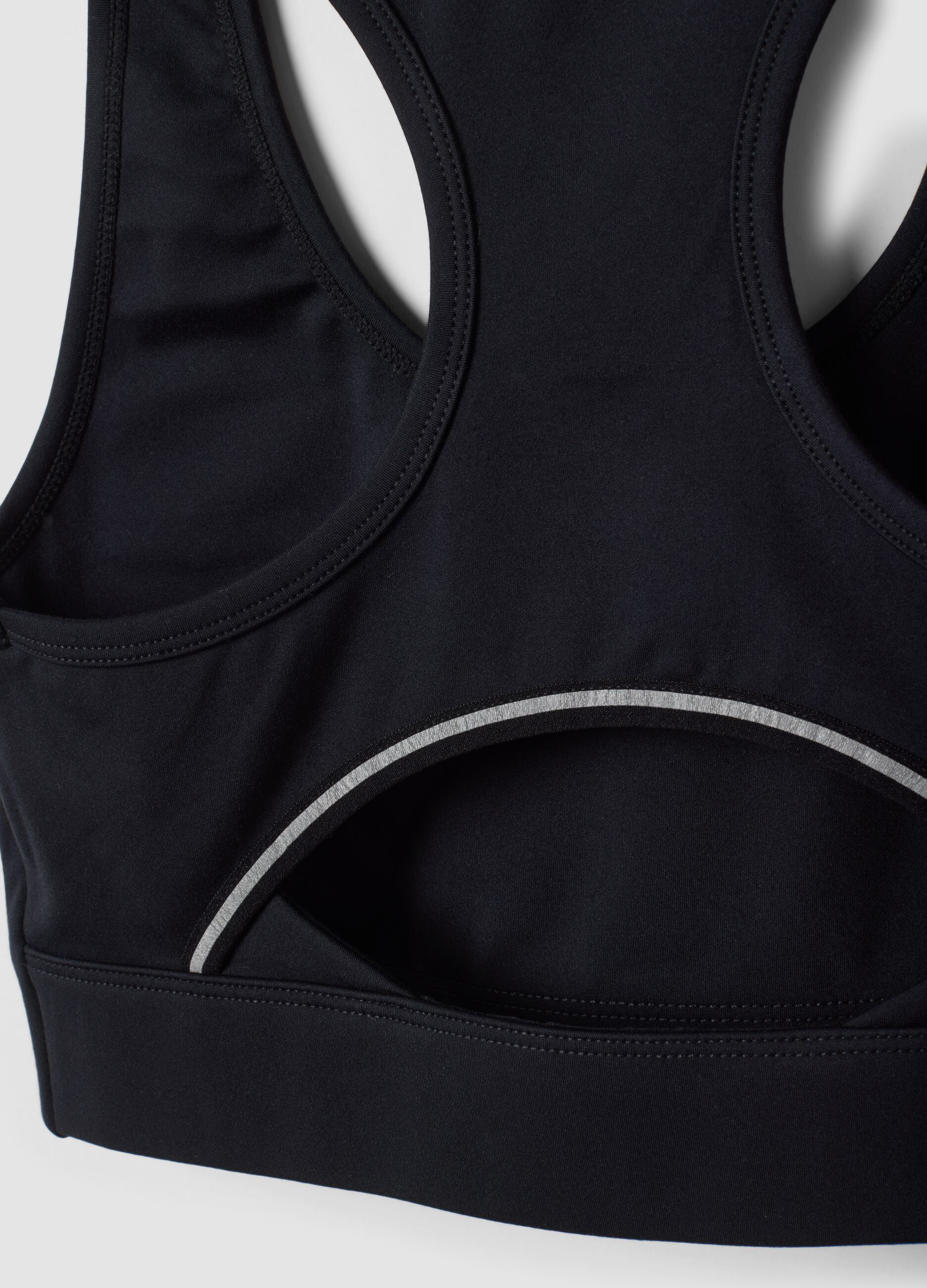 Reggiseno sportivo nero in tessuto elasticizzato traspirante ALTAVIA STUDIO