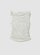White asymmetric one-shoulder slim-fit polka-dot stretch viscose top_4