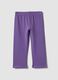 Purple slim fit cotton leggings for girls_0