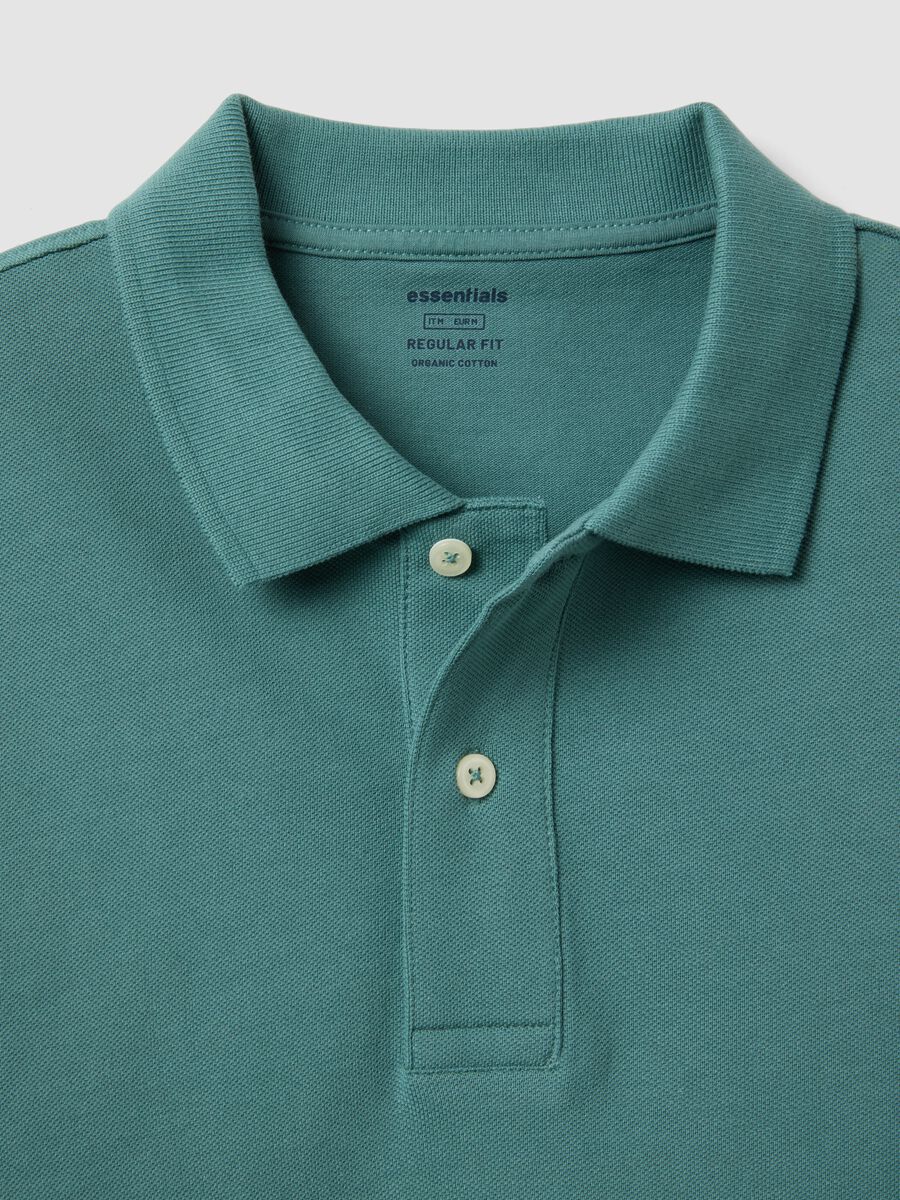 Regular fit short sleeve green pure cotton polo_5