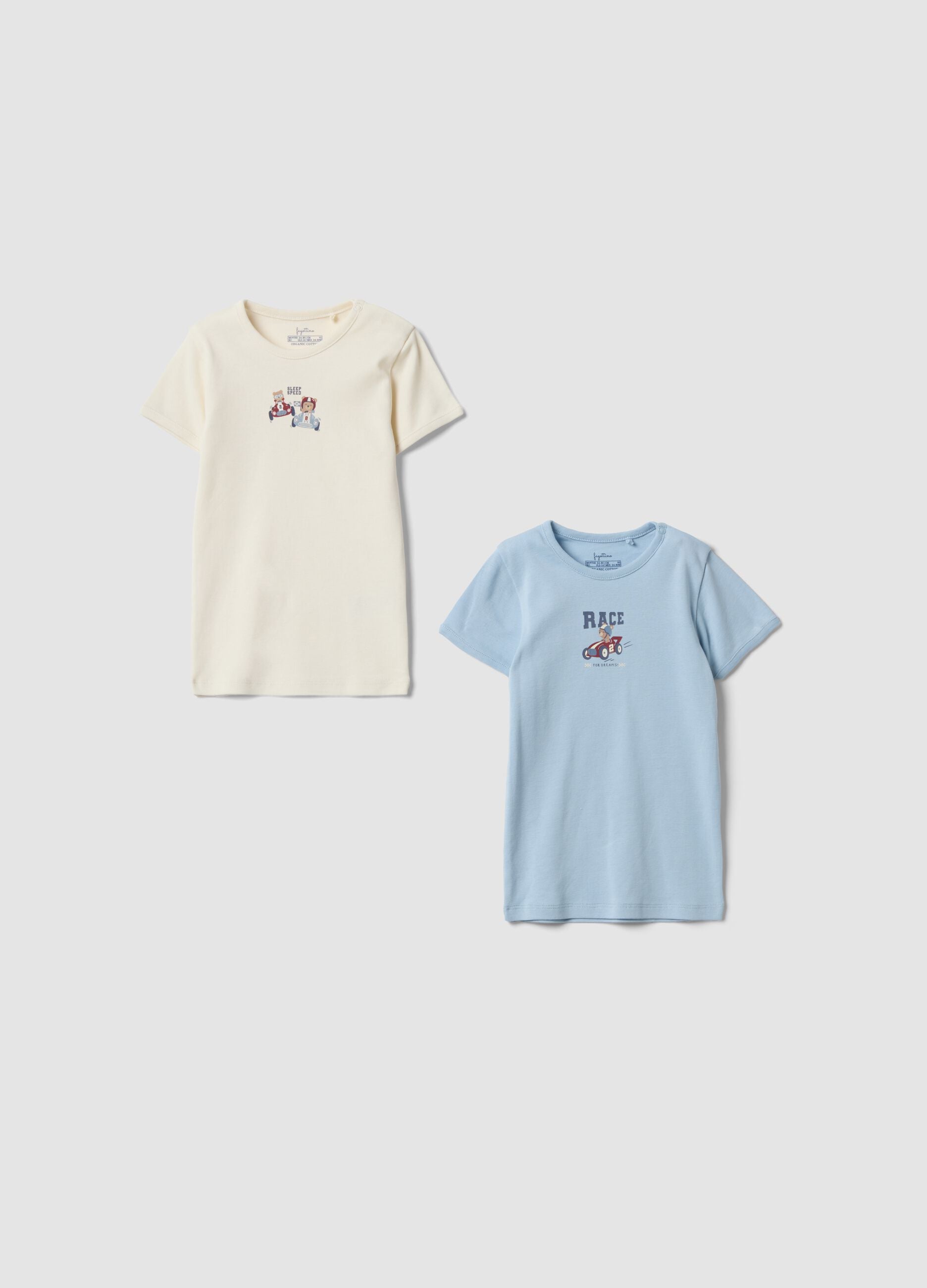 Pack de 2 camisetas multicolor de algod&oacute;n org&aacute;nico puro para beb&eacute; y ni&ntilde;o