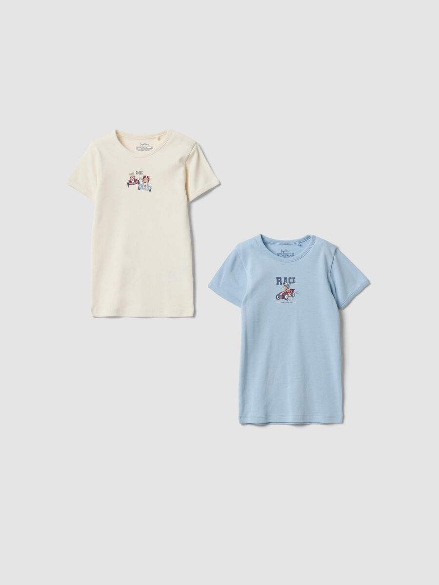 Lot de 2 t-shirts multicolores en pur coton bio pour b&eacute;b&eacute; et tout-petit_0