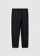 Black regular fit trousers with elasticated waist_4