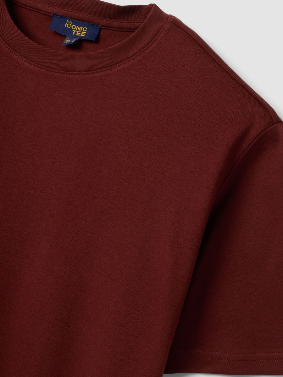Rotes T-Shirt aus reiner Baumwolle mit kurzen &Auml;rmeln, Relaxed Fit_2