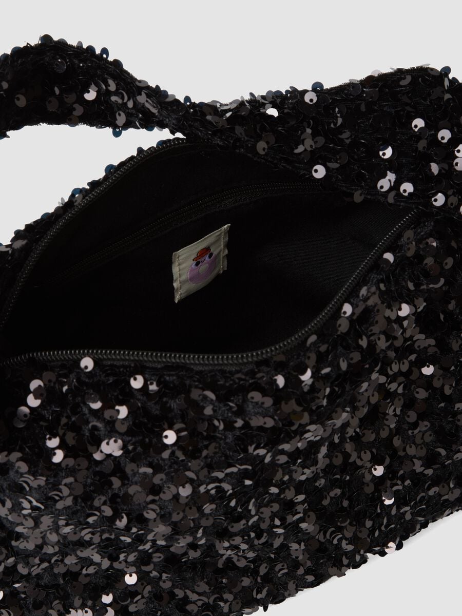 Borsa nera con paillettes a mano_2