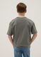 Children's grey pure cotton oversized fit T-shirt with dragon_1