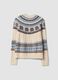 Beige jacquard crew-neck oversized jumper_2