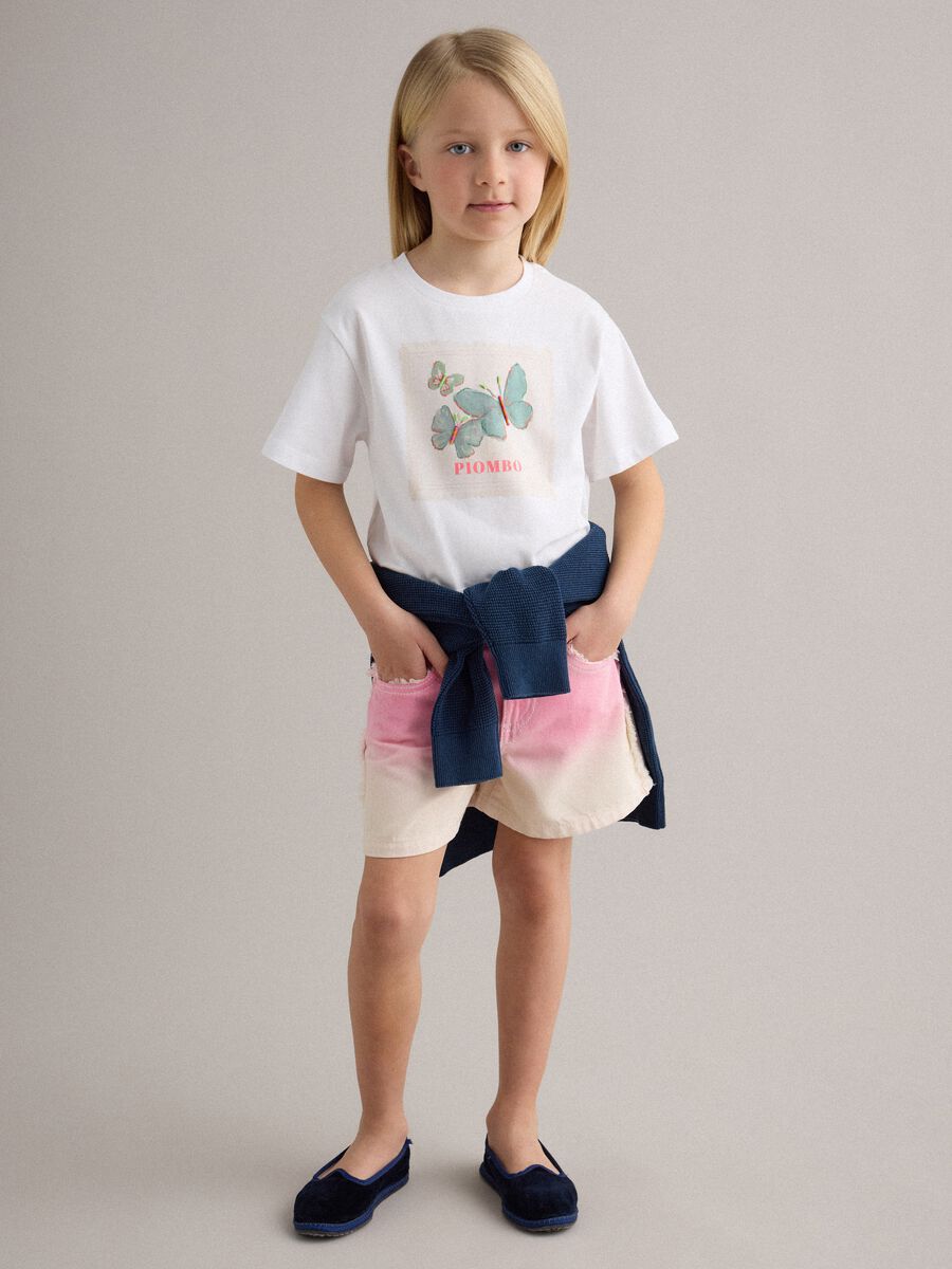 Mehrfarbige M&auml;dchen-Shorts aus reiner Baumwolle, Regular Fit_0