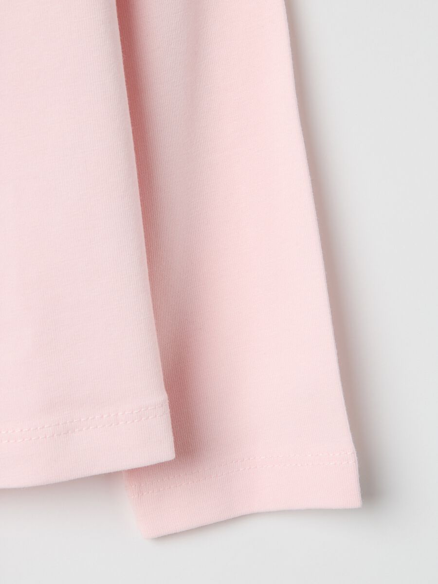 Girls' Pink Stretch Cotton Regular Fit T-shirt_3