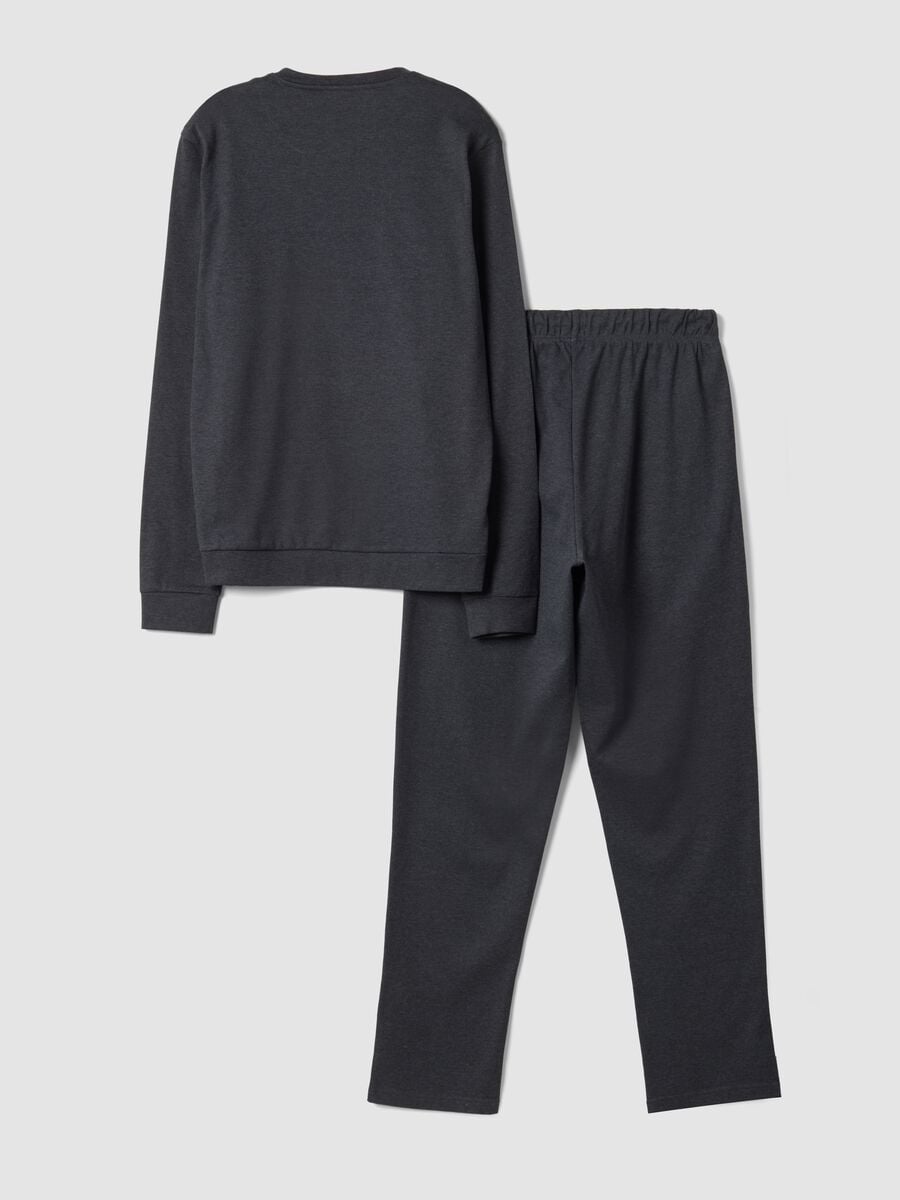 Grey organic cotton pyjamas with Henley neckline_6