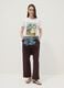 White pure cotton T-shirt with front print, regular fit_1