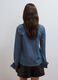 Blaue Denimbluse aus reiner Baumwolle mit Schleife am Kragen, Regular Fit_3