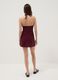 Bordeauxfarbenes Mini-Kleid aus Viskose-Leinen-Mix, Regular Fit_4