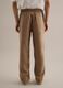 Brown pure linen trousers regular fit_2