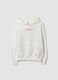 Sweatshirt branca com capuz em 100% algod&atilde;o, corte oversize e estampado &ldquo;Paris&rdquo;_0