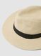 Beige fedora hat in pure paper fabric, unlined_1