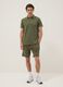 Green stretch cotton polo shirt with classic collar_1