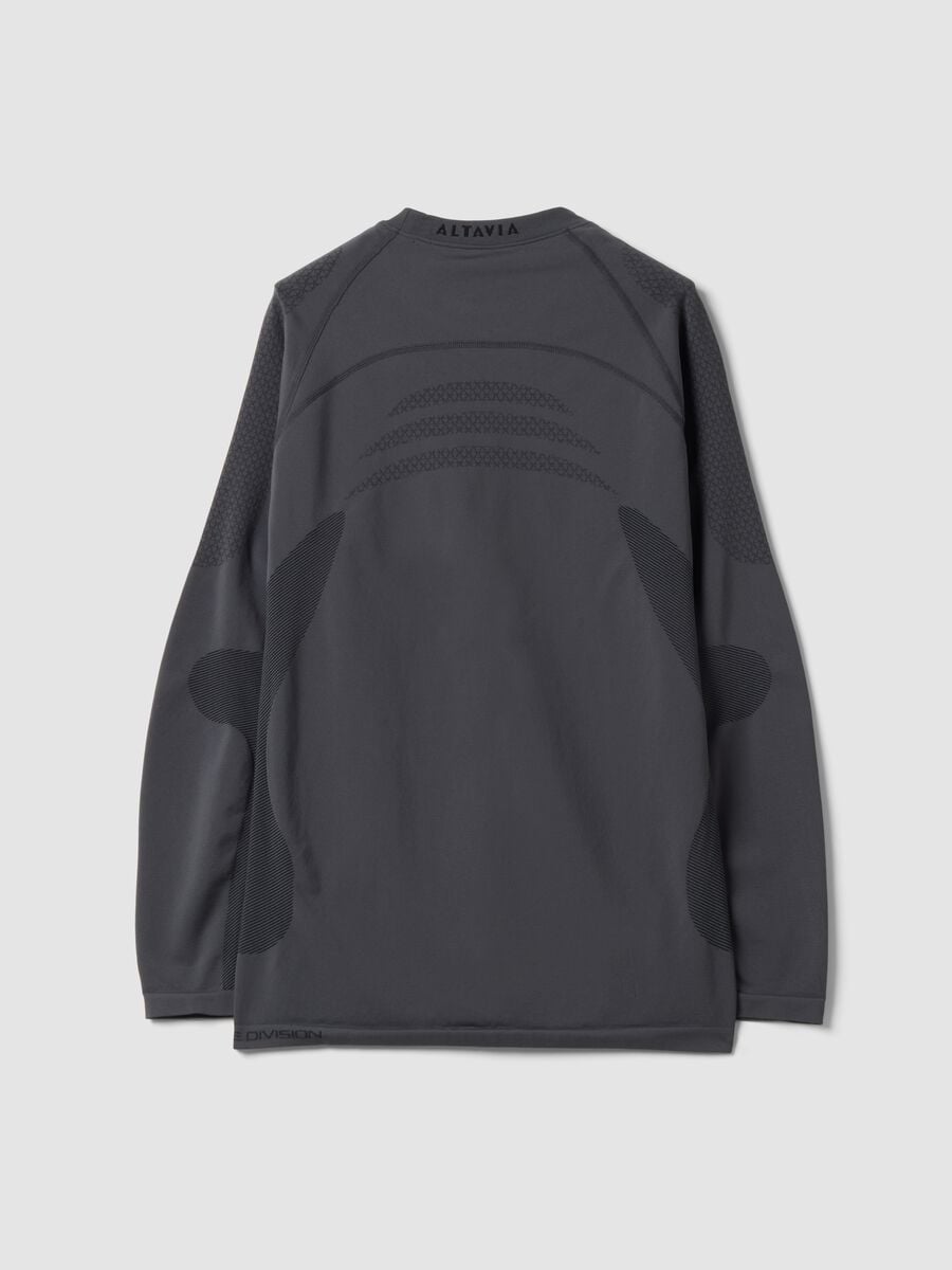 Grey thermal long-sleeve stretch T-shirt, 2-way stretch ALTAVIA_5