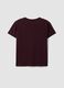Red pure cotton T-shirt with front slogan, regular fit_6