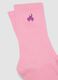 Rosa Sportsocken aus elastischer Baumwolle mit gesticktem Logo_1